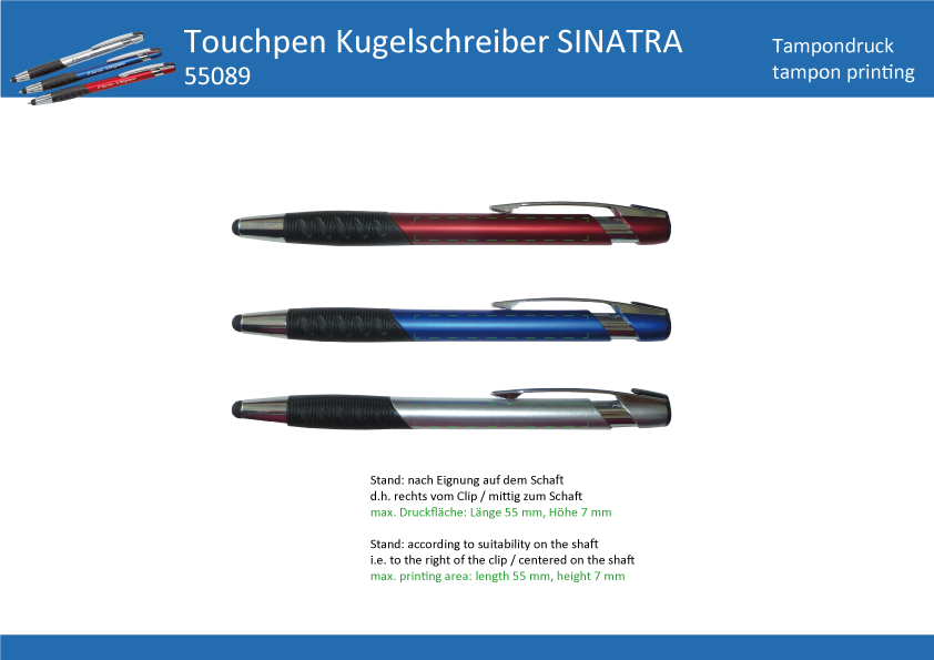 Touch-Pen Druckkugelschreiber  SINATRA - Art. 55089