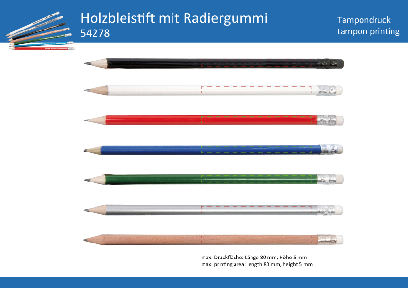 Werbebleistift ANKA mit Radiergummi - Art. 54278