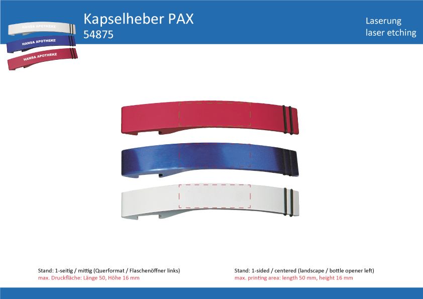 Kapselheber PAX - Art. 54875