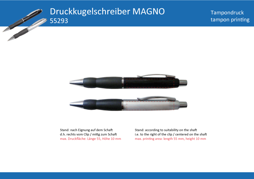 Druckkugelschreiber MAGNO - Art. 55293