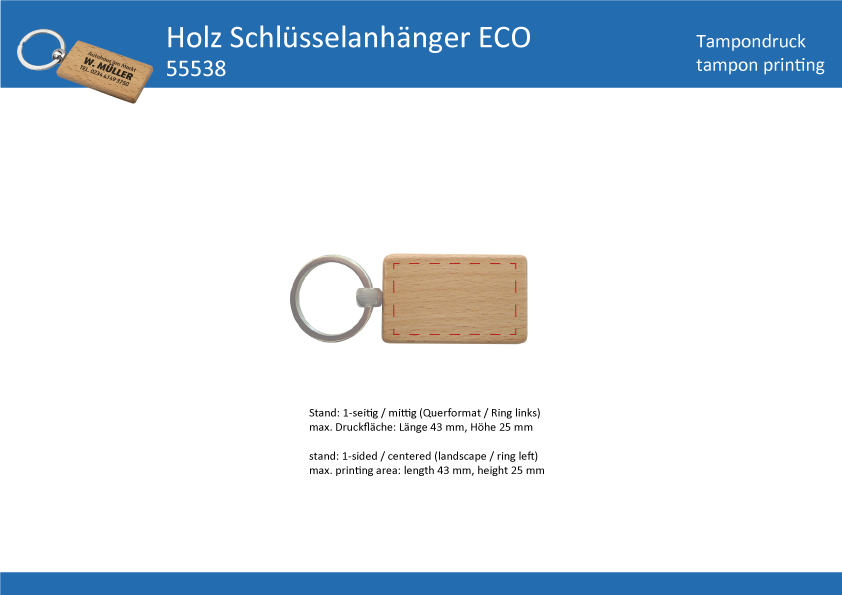 Schlüsselanhänger ECO - Art. 55538