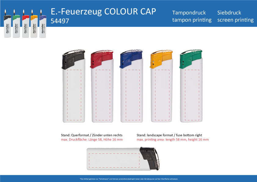 Elektronikfeuerzeug COLOUR CAP - Art. 54497