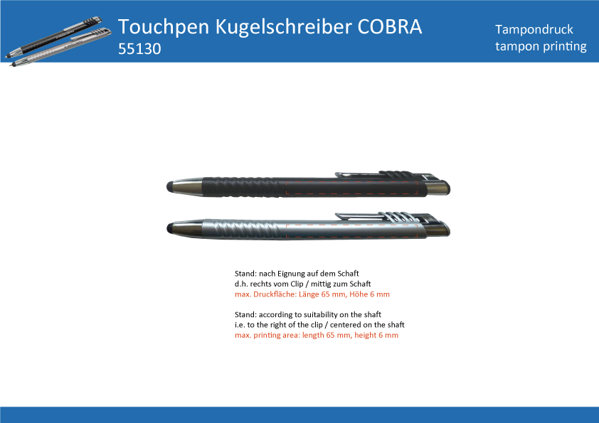 Touch-Pen Kugelschreiber  COBRA
