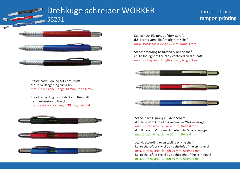 Drehkugelschreiber  WORKER - Art. 55271