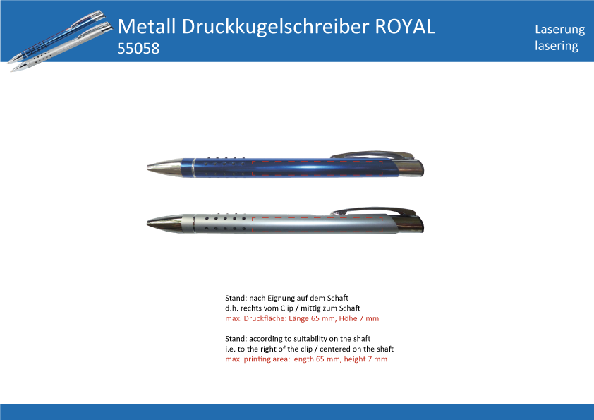 Metalldruckkugelschreiber ROYAL - Art. 55058