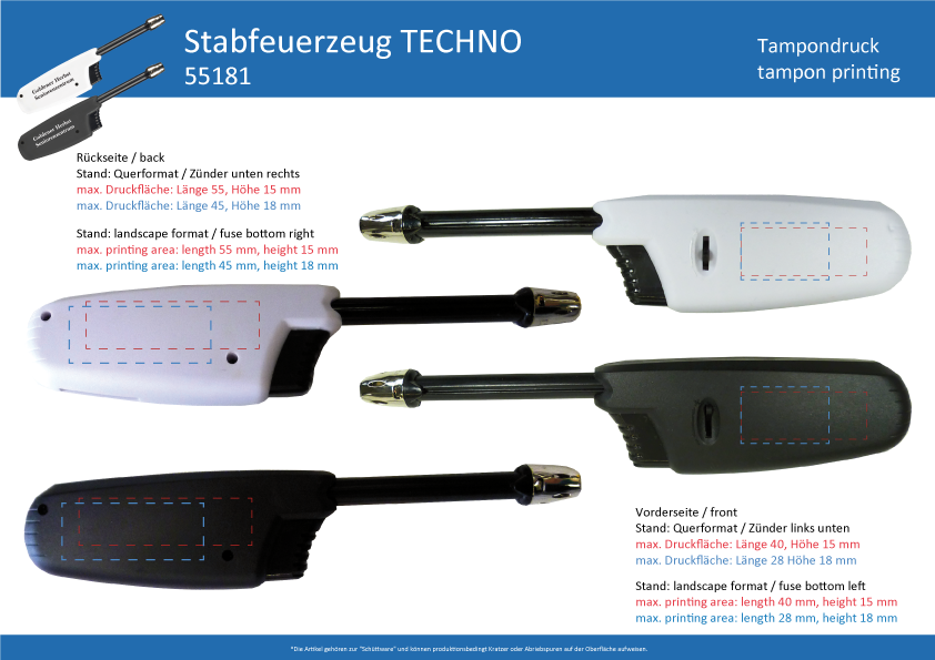 Stabfeuerzeug  TECHNO - Art. 55181