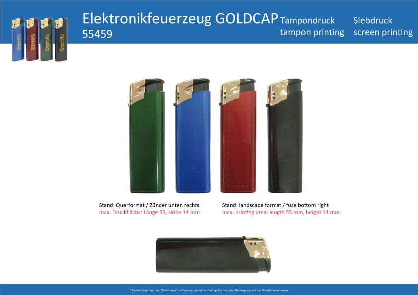 Elektronikfeuerzeug GOLDCAP - Art. 55459