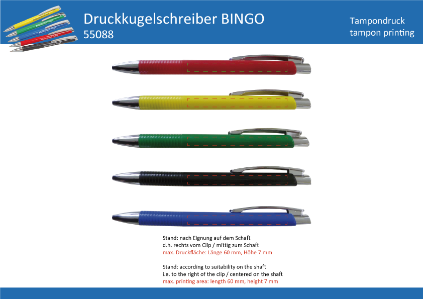 Druckkugelschreiber BINGO - Art. 55088