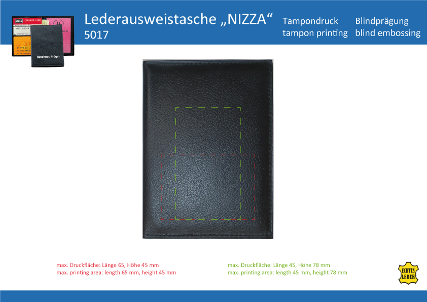 Luxus-Ausweistasche NIZZA aus Leder - Art. 5017