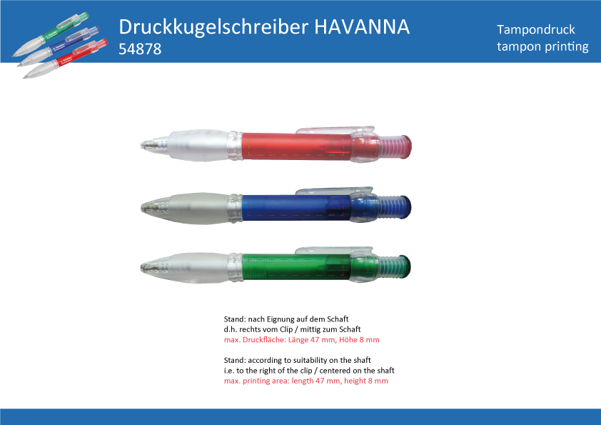 Druckkugelschreiber HAVANNA - Art. 54878